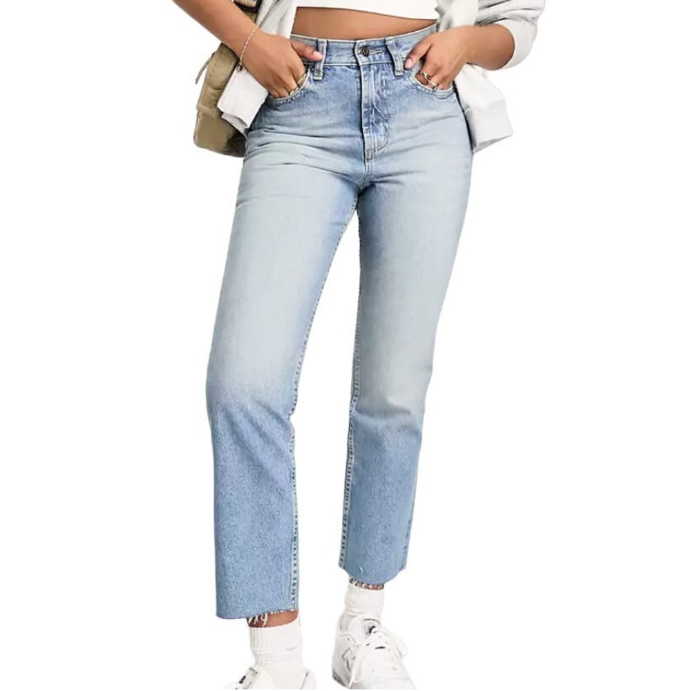 ASOS Deisgn 90s Cropped Straight Jeans in Vintage Blue, Size 28X32​​​​​​